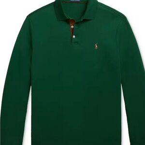 Ralph Lauren Men's Deep Green Polo Long  Sleeve Men’s Shirt Size L NWT.
